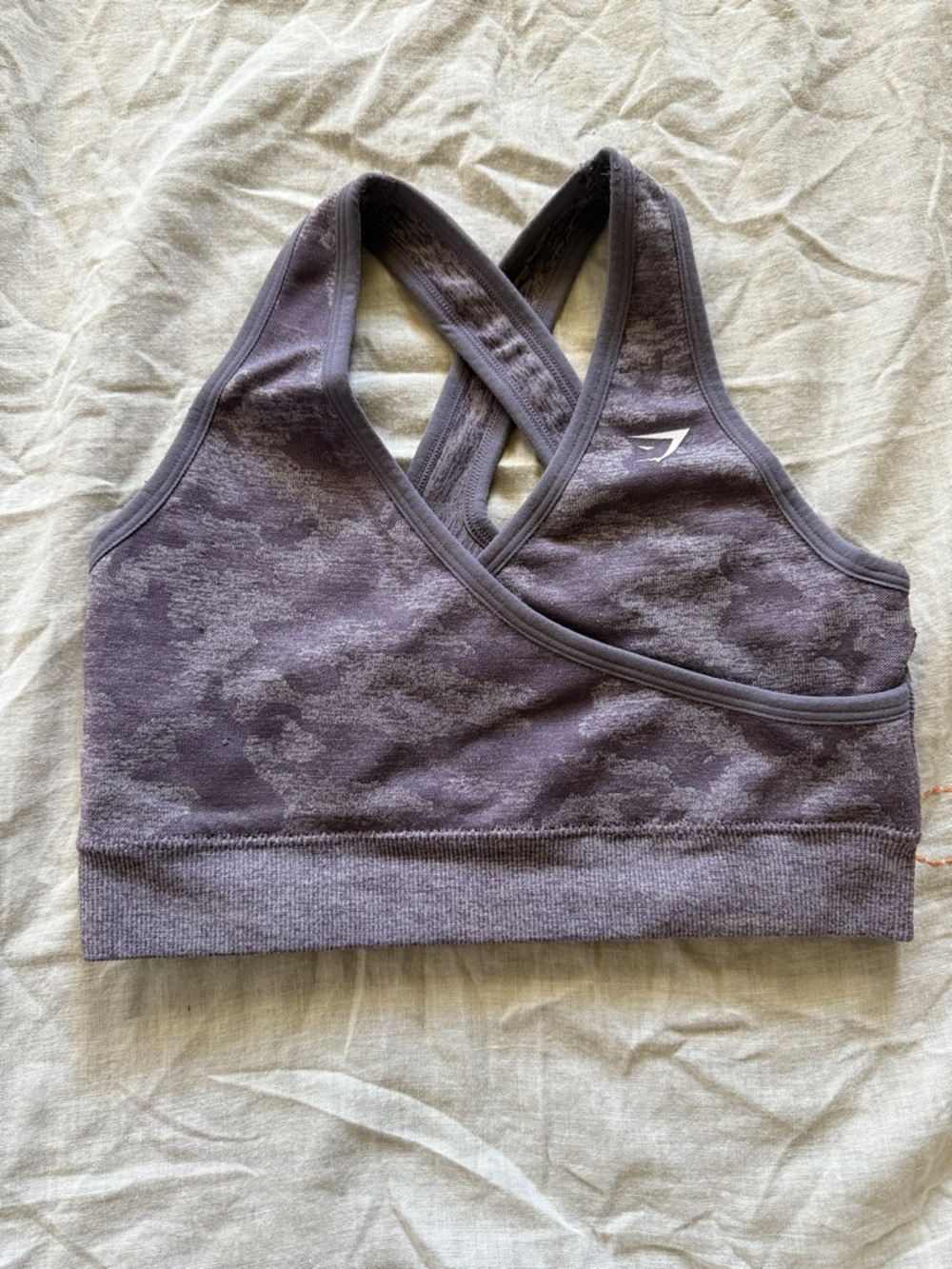 Gymshark Purple Seamless Camo Crossback Sports Bra